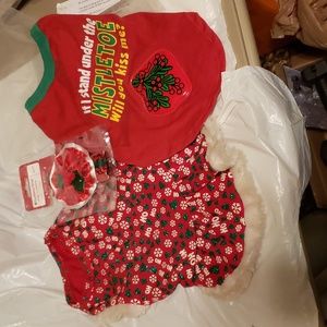 TWO XMAS OUTFITS & NECKBAND BY SIMPLY DOG SIZE SMALL